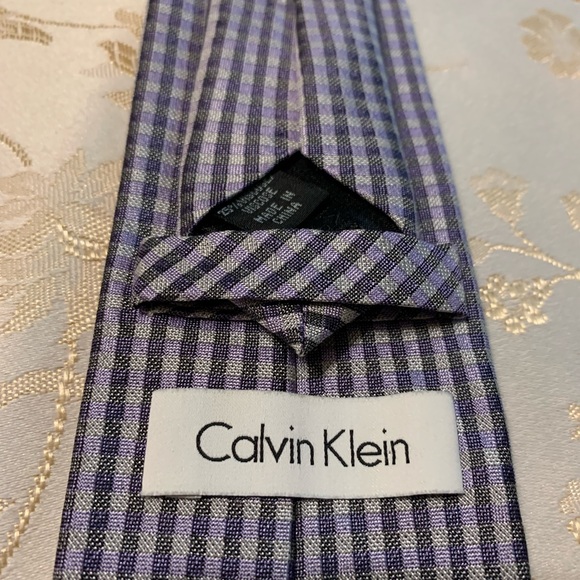 Calvin Klein Blue/Grey Tie - Picture 3 of 10